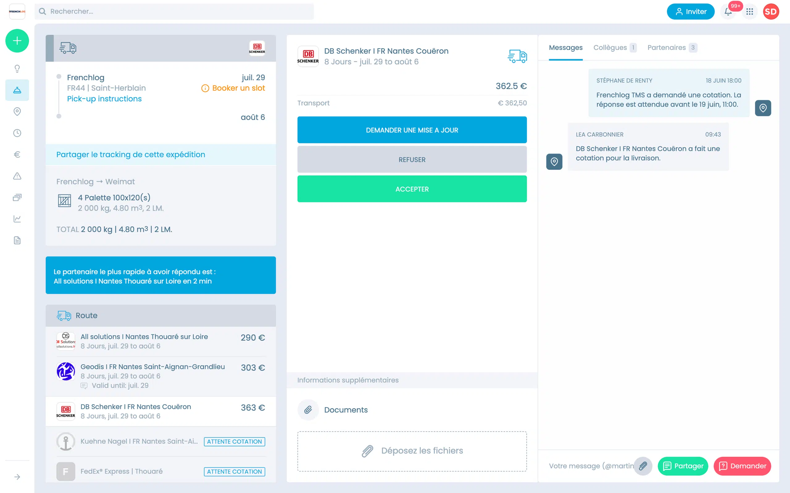 Interface Shiptify